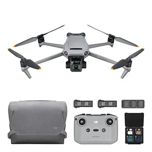 Produktbild: DJI Mavic 3 Fly ‎More ‎Combo, Drohne mit 4/3 CMOS Hasselblad-Kamera, 5.1K Video, omnidirektionale Hindernisvermeidung, 46 min Flugzeit, verbesserte Rückkehr, inkl. DJI RC-N1 Fernsteuerung, drei Akkus