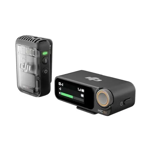 Produktbild: DJI Mic 2 (1 Sender + 1 Empfänger), kabelloses Mikrofon mit intelligenter Rauschunterdrückung, interne 32-Bit-Float-Aufnahme, optimierter Sound, 250 m Reichweite, Mikrofon für iPhone, Android