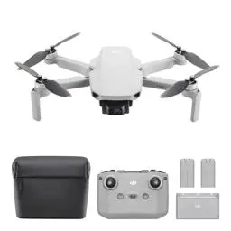 Produktbild: DJI Mini 2 SE Fly More Combo, leichte und faltbare Mini-Kameradrohne mit 2.7K Video, intelligenten Modi, 10 km Videoübertragung, 31 min Flugzeit, unter 249 g, einfach zu bedienen, zusätzliche Akkus