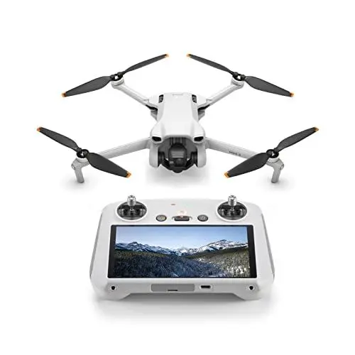 Produktbild: DJI Mini 3 (DJI RC) – Leichte und faltbare Mini-Kameradrohne mit 4K HDR-Video, 38 min Flugzeit, echten vertikalen Aufnahmen und intelligenten Funktionen, C0