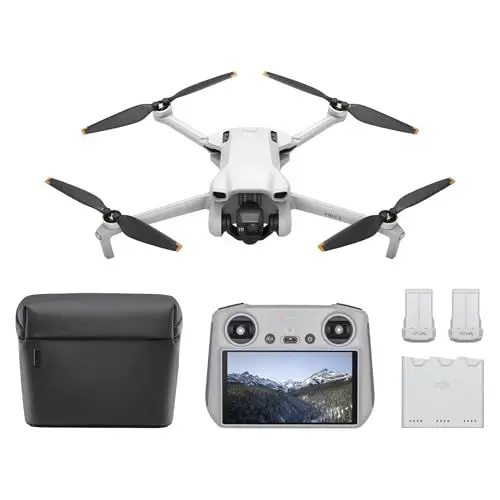 Produktbild: DJI Mini 3 Fly More Combo (DJI RC) – Leichte und faltbare Mini-Kameradrohne mit 4K HDR-Video, 38 min Flugzeit, echten vertikalen Aufnahmen und intelligenten Funktionen
