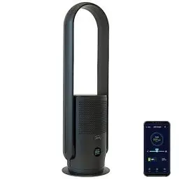 Produktbild: djive ARC Portable 2in1 Luftreiniger & Turmventilator mit Akku, leise, tragbar, HEPA 14 & UVC eliminieren Pollen & Hausstaub, mit App & Alexa, Air Purifier ideal für Allergiker & Kinderrzimmer grau