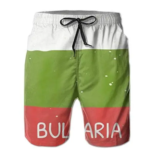 Produktbild: DJNGN Bulgarien-Flaggen-Herren-Badehose-Wasser-Strand-Shorts mit Taschen