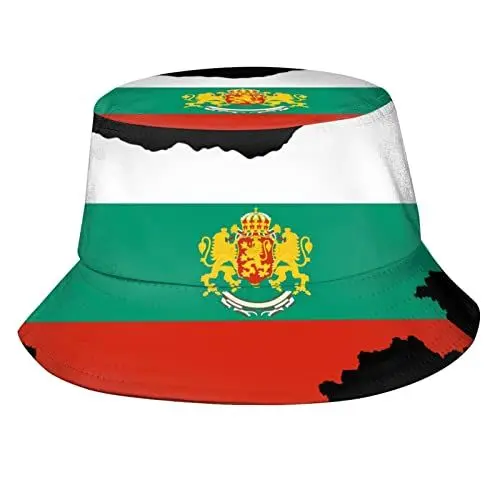Produktbild: DJNGN Fischerhut mit Bulgarien-Karte und Flagge, Sommer-Fischerhut, Reise-Sonnenhut für Männer und Frauen