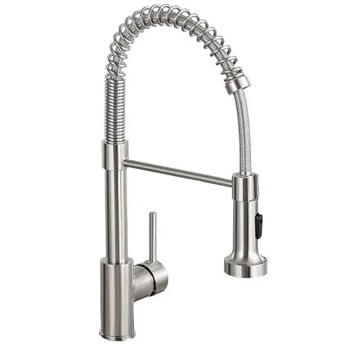 Produktbild: DJS Wasserhahn Küche, Spültischarmatur Küche mit dual-Funktion, Edelstahl Armatur Küche,360-Grad-Drehbar Spültischarmatur,Küchen Wasserhahn mit Mixer, gebürstetes NICKEL