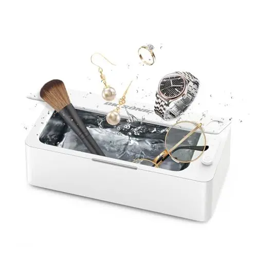 Produktbild: DK SONIC 450ML Ultraschallreiniger, 24 W Ultraschallreinigungsgerät für den Haushalt mit 3 Zeitmodi und One-Touch-Bedienung zum Reinigen von Schmuck, Brillen, Münzen