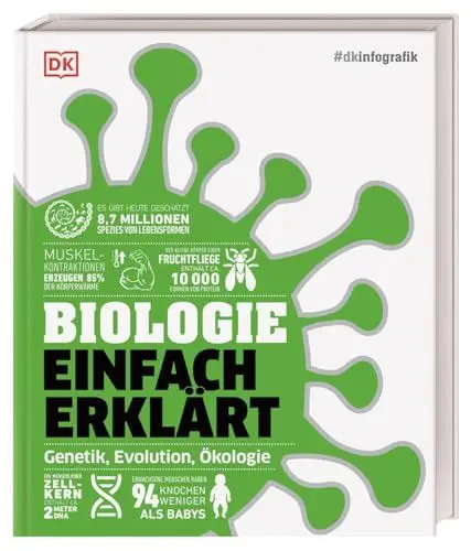 Produktbild: #dkinfografik. Biologie einfach erklärt: Genetik, Evolution, Ökologie. Leicht verständliche und visuell aufbereitete Einführung in die Biologie