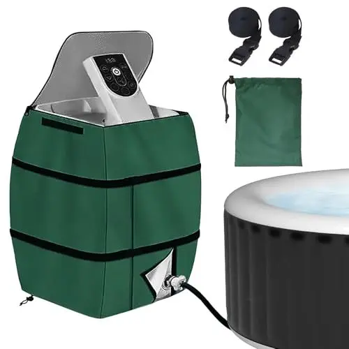 Produktbild: DKINY Spa Heizungspumpenabdeckung Whirlpool Lazy Spa Thermoabdeckung Warmwasserbereiter Pumpenabdeckung mit Reißverschluss Wasserdicht Staubdicht Isolierte Poolpumpe Abdeckung für Whirlpool Badewanne