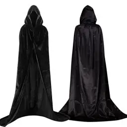 Produktbild: DKINY Sensenmann Kostüm Erwachsene Grim Reaper Umhang, Halloween Umhang mit Kapuze, Schwarz Kapuzeumhang Unisex Cosplay Kostüm für Herren Frauen Halloween Karneval Maskerade Fasching