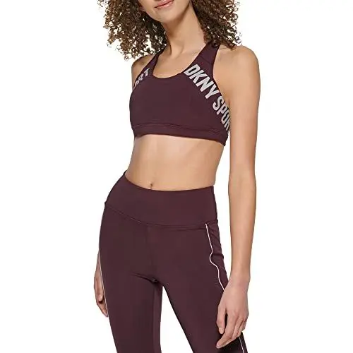 Produktbild: DKNY Damen Dkny Sport's Women Reflective Logo Low Impact W/Removable Cups Training Bra, Currant, S EU