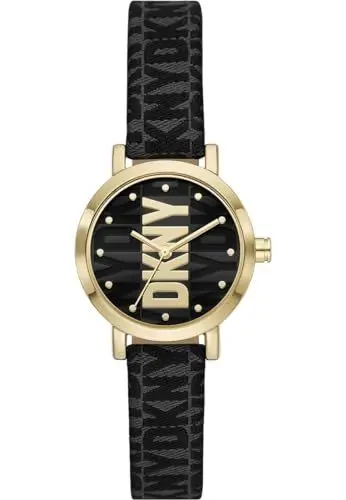 Produktbild: DKNY Damenuhr Soho Quartz/3 Zeigerwerk 28 mm Gehäusegröße mit Stoffarmband NY6672