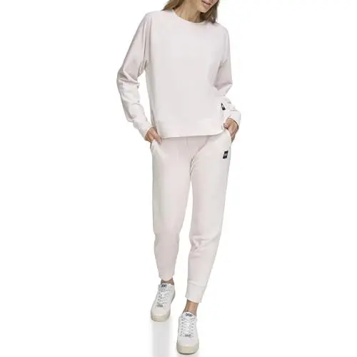 Produktbild: DKNY Women's Crewneck Sweatshirt Pullover Sweater, White, XL