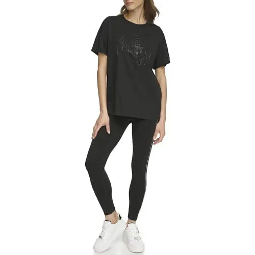 Produktbild: DKNY Women's Rhinestone Medallion T-Shirt, Black, XS