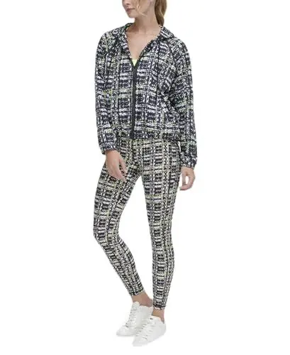 Produktbild: DKNY Women's Zip Up Jacket Windbreaker, Zest Boucle Plaid, Large