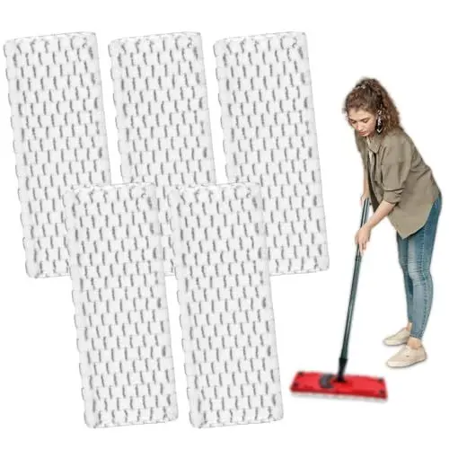 Produktbild: DLAIMI 5 Stück Bodenwischer Ersatzbezug Kompatibel mit Vileda Ultramax/UltraMax Plus/Easy Wring UltraMax,Mikrofaser Extrabreiter Wischmopp Wischbezug, für alle Hartböden&Waschmaschinen Geeignet