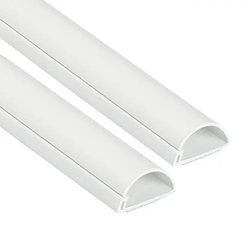 Produktbild: D-Line 1D3015W-2PK Mini Kabelkanal Selbstklebender, Halbrunde Kabelführungen, Kabelleiste - 2x 30mm (B) x 15mm (H) x 1-Meter Länge - Weiß
