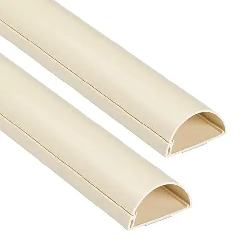 Produktbild: D-Line 1M5025M-2PK TV Kabelkanal, Kabelabdeckung, Kabel für wandmontierte Fernsehapparate kaschieren - 2x 50mm (B) x 25mm (H) x 1-Meter Längen - Magnolia