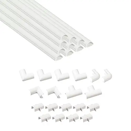 Produktbild: D-Line 20x10mm Kabelkanal zur Kabelführung, Kabelleiste - 20mm (B) x 10mm (H) - 10x 40cm Länge (4 Meter) - Weiß