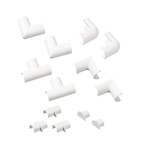 Produktbild: D-Line CLOAP2010W Micro+ Kabelkanal Clip-Over Verbindungsstücke Multipack, Aufsteckbare Verbindungsstücke, Verbinden Sie mehrere 20x10mm Kabelkanäle - 13-teiliges Kabelkanal Zubehör Set - Weiß