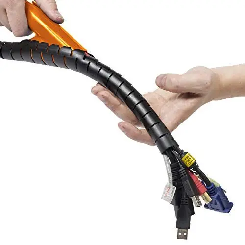 Produktbild: D-Line CZ252.5B Flexibler Kabelkanal, Optimale Kabelordnung mit dem Kabelschutzschlauch - Länge 2,5m, Durchmesser 25mm - Schwarz