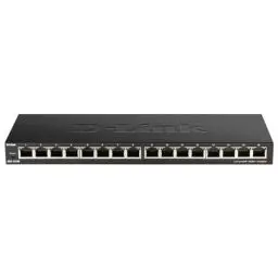 Produktbild: D-Link DGS-1016S 16-Port Unmanaged Gigabit Switch (ohne Lüfter, Low Profile Metallgehäuse, Desktop / Wandmontage, Plug-and-Play, 802.1p QoS, 802.3az EEE), schwarz