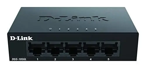 Produktbild: D-Link DGS-105GL 5-Port Unmanaged Gigabit Switch (ohne Lüfter, Metallgehäuse, Desktop, Plug-and-Play, QoS, 802.3az EEE), Black