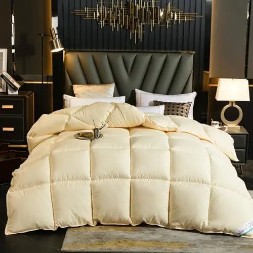 Produktbild: DLKJCX Federbettdecke Queen Size, weiße Baumwollbettwäsche für alle Jahreszeiten, ultraweiche Bettdecke aus der Hotel-Kollektion(F,150 * 200cm-4KG)