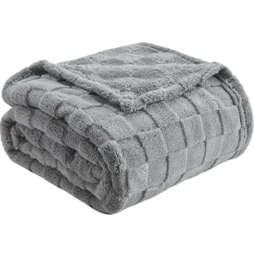 Produktbild: DLKJCX Gewichtsdecke Sherpa, weiche, warme Gewichtsdecke aus Plüsch für Erwachsene im Winter und Herbst, für Bett, Couch, Sofa, maschinenwaschbar(Gray,100X150CM)