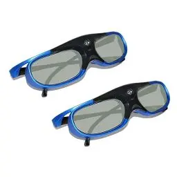 Produktbild: DLP Link 3D-Brille, Wiederaufladbare Active Shutter-Brille mit 144 Hz für Alle DLP Link 3D-Projektoren, für XGIMI ZX4 H1, für JMGO G1 G3 X1, für BenQ, für Acer, für Optoma, für Hitachi Usw. (2 Stück)