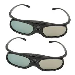 Produktbild: DLP Link 3D Brille, 2er Pack, Wiederaufladbare 144 Hz Aktualisierungs Active Shutter 3D Brille, 45 Stunden Betriebszeit / 180 Tage Standby Heimkino Grundausstattung für DLP Link