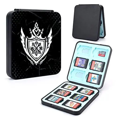 Produktbild: DLseego Aufbewahrungsbox für Spiele der Switch/Switch OLED/Switch Lite, Protable Spielkarte Tasche Organizer mit 12 Spielkarten-Slots und 12 Micro SD Card Slots,Abzeichen