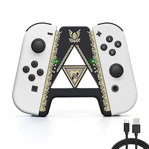 Produktbild: DLseego Joy Con Griffe für Switch,Joycon Grip Controller Tragbarer A-förmiger Griff, Joycon Handgriff für Switch OLED,Joy Con Halterung Plug and Play - Goldenes Schwarz