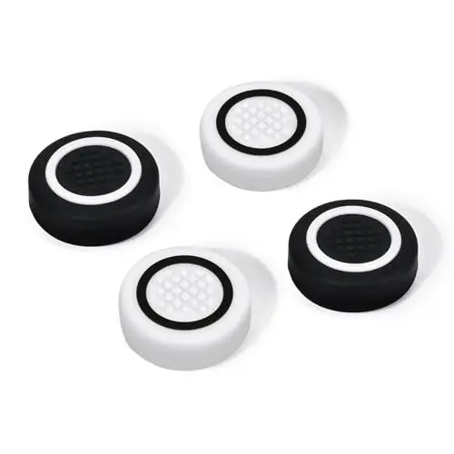 Produktbild: DLseego Joystick Caps für Switch/Switch Lite/Switch OLED, weiche Silikon 4CPS Joystick Grip Covers Anti Slip Switch Thumb Grips für Joycon Controller,Schwarz