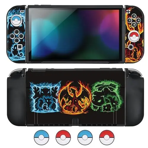 Produktbild: DLseego Schutzhülle Kompatibel mit Switch OLED,Schlanke Weiche Dockable Schutzhülle mit 4 Switch Joystick Kappen,Kratzfeste Stoßdämpfung Switch OLED Hülle,Elfen OLED
