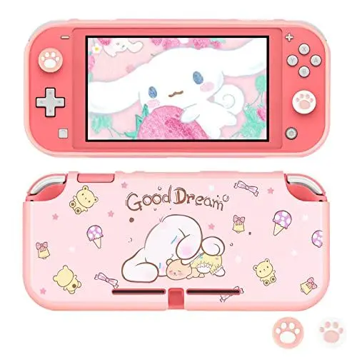 Produktbild: DLseego Schutzhülle für Switch Lite, Weiche TPU Slim Cover Schutzhülle mit 2 Silikon Daumen Stick Caps für Switch Lite - Rosa