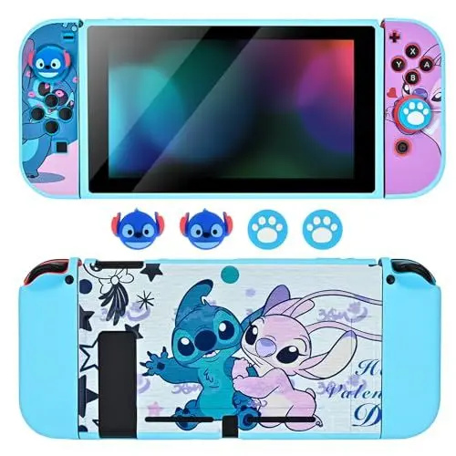 Produktbild: DLseego Schutzhülle für Switch, Stoßabsorbierende Weiche Silikon Switch Hülle Switch Case,Switch Schutzhüllemit 4PCS Switch Joystick Kappen,Alien-Monster