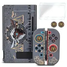 Produktbild: DLseego Schutzhülle kompatibel mit Switch, Hard Hülle Schale Kratzfeste, Stoßfeste Abdeckung Case mit 2 Schutzfolie und 4 Joystick Kappen für Switch Konsole und Joy Con - Grau