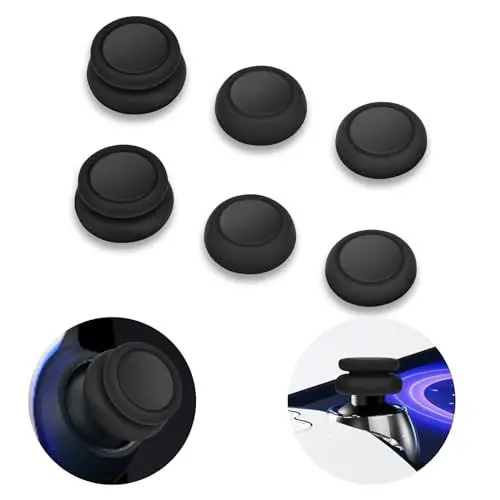 Produktbild: DLseego Thumbstick Kappen Kompatibel mit PS Portal Remote Player,6PCS Silikon Thumbstick Grip Cover für Playstation Portal,Playstation Portal Zubehör rutschfest und Kratzfest,Schwarz