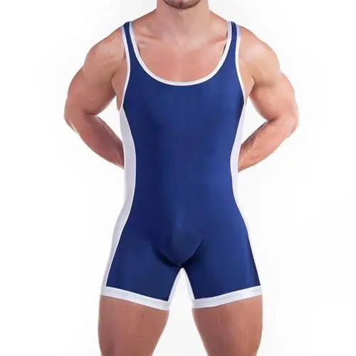 Produktbild: DLSMDOUS Herren Wrestling Unterhemden Ärmellose Sportunterstützer Wrestling Uniform Sport Bodysuit Jumpsuits Zum Spaß 4309 Marineblau XL