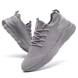 Produktbild: DLWKIPV Herren Laufschuhe Turnschuhe Sportschuhe Sneaker Slip On Schuhe Tennis Schuhe Straßenlaufschuhe Walking Running Freizeitschuhe Fitnessschuhe Grau EU 41