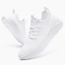 Produktbild: DLWKIPV Herren Laufschuhe Turnschuhe Sportschuhe Sneaker Slip On Schuhe Tennis Schuhe Straßenlaufschuhe Walking Running Freizeitschuhe Fitnessschuhe Weiß EU 44