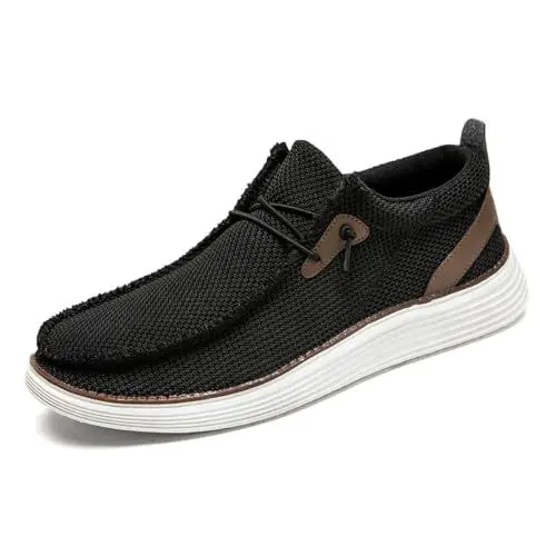 Produktbild: DLWKIPV Herren Loafers Slip on Schuhe für Herren Walkingschuhe Bootsschuhe Bequemes Sneakers Leichtes aus Gehen Business Schuhe Flache Fahren Halbschuhe Casual Atmungsaktiv Mesh Schwarz EU 42