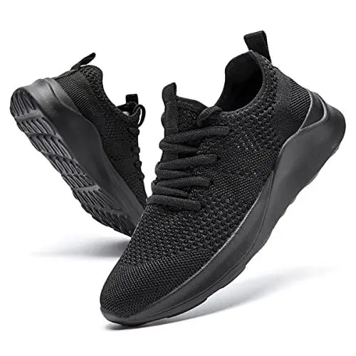 Produktbild: DLWKIPV Herren Sportschuhe Sneaker Slip On Schuhe Schuhe Turnschuhe Fitnessschuhe Straßenlaufschuhe Tennis Walking Running Laufschuhe Freizeitschuhe Schwarz EU 45
