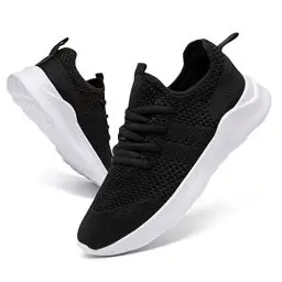 Produktbild: DLWKIPV Herren Sportschuhe Sneaker Slip On Schuhe Schuhe Turnschuhe Fitnessschuhe Straßenlaufschuhe Tennis Walking Running Laufschuhe Freizeitschuhe Schwarz Weiß EU 46