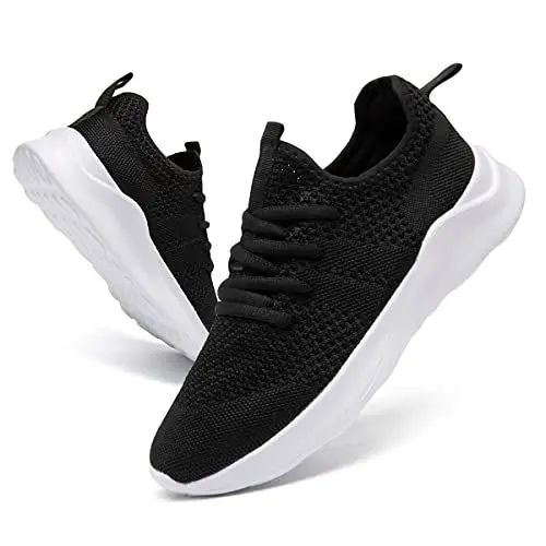 Produktbild: DLWKIPV Herren Sportschuhe Sneaker Slip On Schuhe Schuhe Turnschuhe Fitnessschuhe Straßenlaufschuhe Tennis Walking Running Laufschuhe Freizeitschuhe Schwarz Weiß EU 46