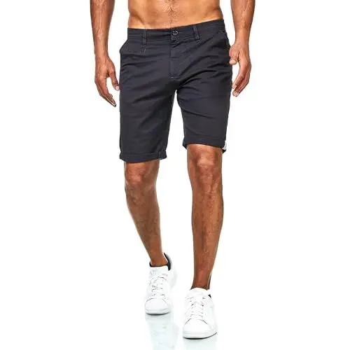 Produktbild: D’MARO Herren Chino Shorts Slim Fit – Sommerhose mit Stretch – Bequeme Bermuda aus Baumwolle – Pflegeleicht & Modern 4-Grau S