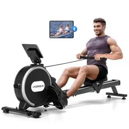 Produktbild: DMASUN Rudergerät für Zuhause, Magnetisches Rudergerät mit Upgrade Doppel-Slide-Rails, APP-Verbindung, 16 Widerstandsstufen, LCD-Datenanzeige, ideal für Cardio-Training, Belastbar bis 160kg