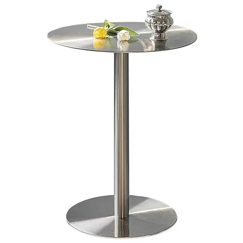 Produktbild: DMCHENGMA Runder Frühstücks-Esstisch, Kaffee-Beistelltisch aus Edelstahl, Freizeit-Sofa-Beistelltisch, Cocktailtisch für Bistro-Café-Tische(Size:50x50x75cm)