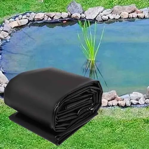Produktbild: DMCHENGMA Schwarze Teichfolie, 5 mm dick, biegsame HDPE-Teichhäute, leicht zuschneidbare Unterlage für Fisch- oder Koiteiche, Wasserspiele, Wasserfallsockel, Springbrunnen, Wassergärten(5x6m)