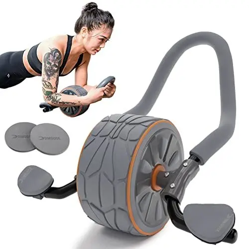 Produktbild: DMoose bauchroller bauchmuskeltrainer für Bauch- und Rumpfkrafttraining, Home Gym, ab roller mit Knieschonern für das Heimtraining und Fitnesszubehör für Bauchmuskeltraining (grau)